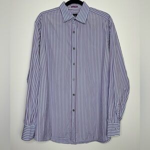 Paul Smith Men's purple blue Striped Pattern Shirt